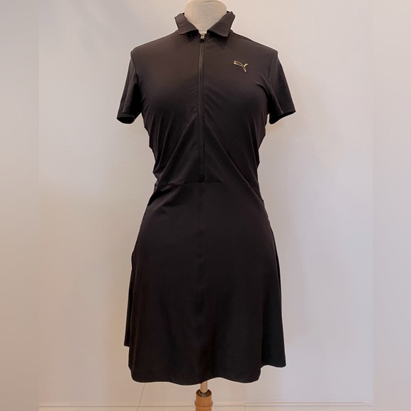 Puma Womens Black Polo Activewear Dress / Pockets w Zippers / Size Small - Picture 1 of 16